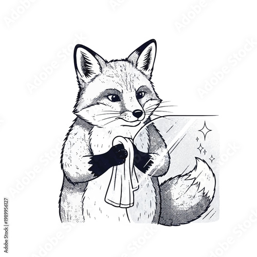 Cartoon Fox Holding Magic Wand Toy.