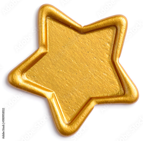 Gold Star Wax Seal Isolated on a White Background