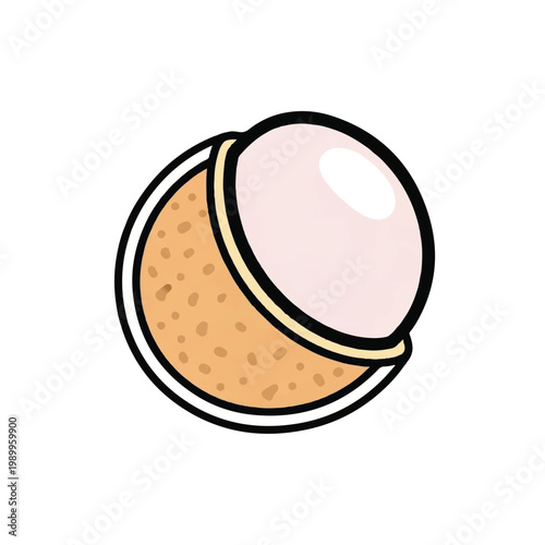 Cartoon makeup compact powder puff.