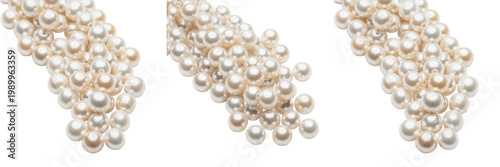 Obraz na płótnie Set and collection Pearls isolated on transparent png background