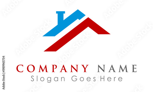 simple roof home logo design