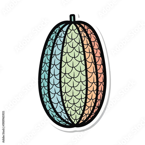 Colorful Stained Glass Pumpkin Decoration.