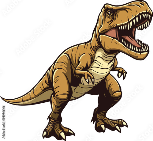T-Rex Dinosaur Vector Illustration Prehistoric Animal Isolated on Transparent Background