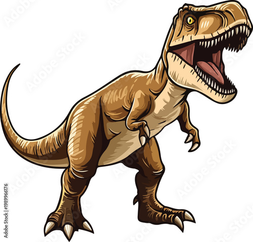 T-Rex Dinosaur Vector Illustration Prehistoric Animal Isolated on Transparent Background