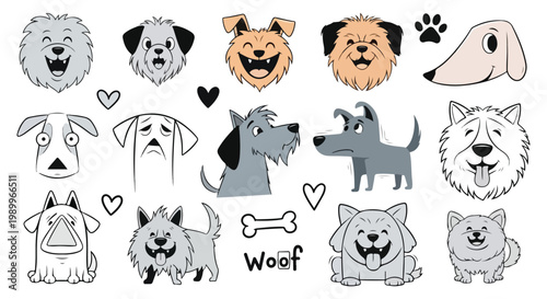 Set of cute funny animal icons featuring a cartoon collection of zoo and farm characters like a cat dog baby lion elephant cow tiger giraffe goat pig horse and wild pet vector illustration