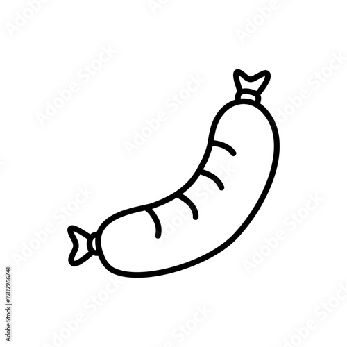 Sausage vector icon in hand drawn doodle design style