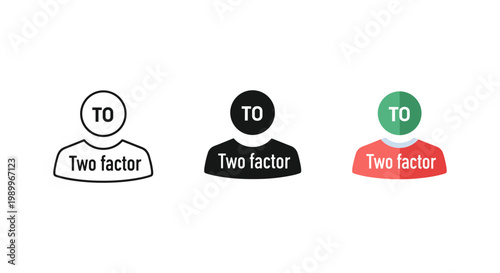 Two-factor authentication icons set