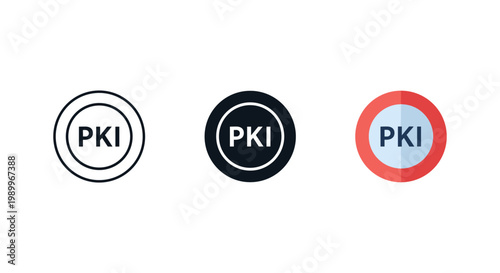 PKI logo variations, identity icons