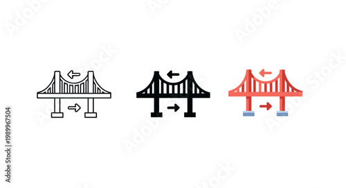 bridge icons in different colors and styles