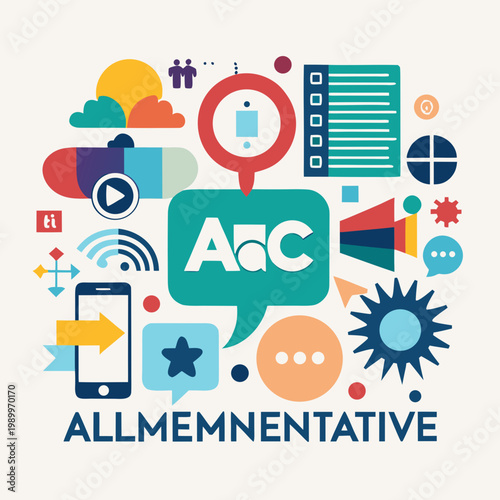 AAC Communication Icons and Technology Symbols