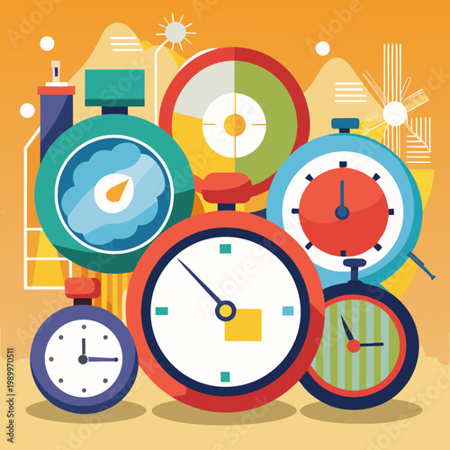 Assorted Vintage Stopwatch Collection for Time Measurement