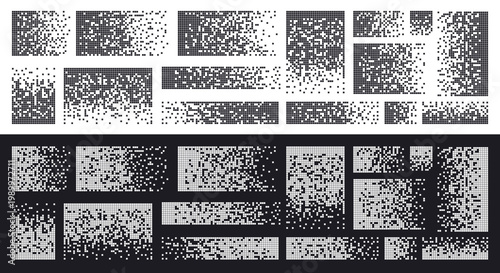 Pixel Halftone Banner Set Abstract