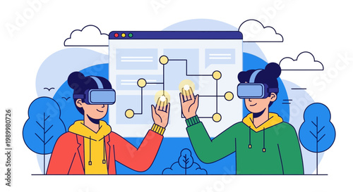 People Collaborating in a Virtual Reality Networking Environment