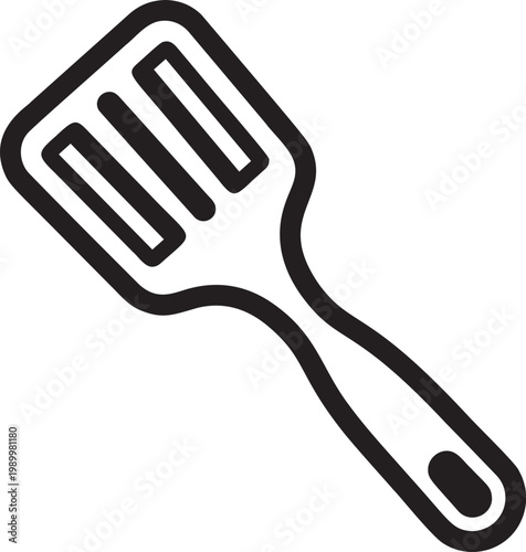 Kitchen spatula vector icon representing cooking utensil and kitchenware items.