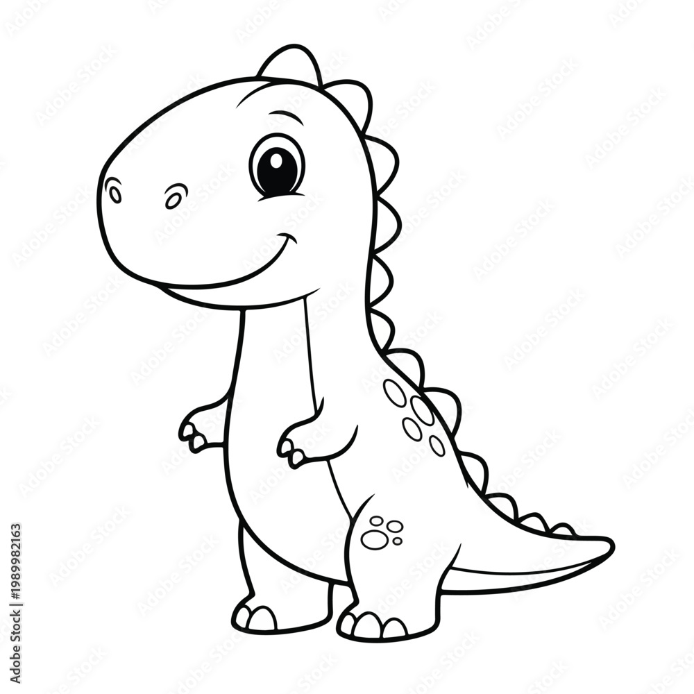 Fototapeta premium Friendly Dinosaur Cartoon Character Standing