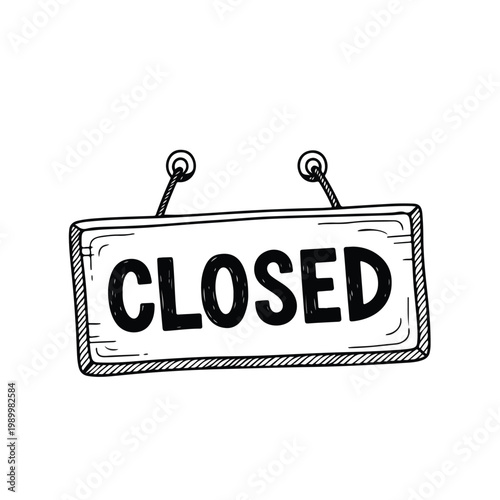 Closed signboard hanging indicating business closed