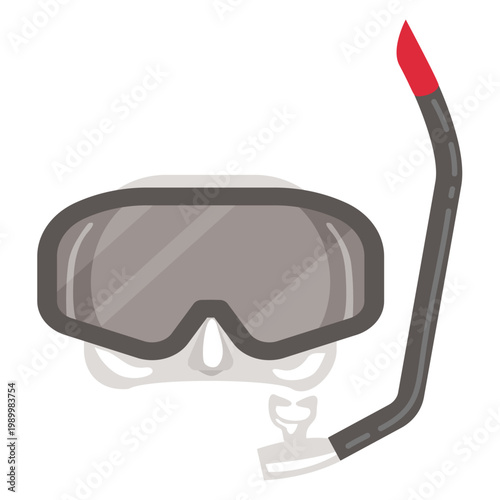 シュノーケルとゴーグルのセット：夏の海遊び・ダイビング用アイコン / Snorkel and Goggle Set Illustration