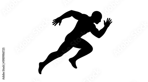 silhouette of a muscular man running