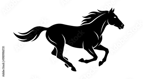 silhouette of a male black horse