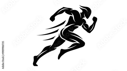 silhouette of a marathon runner logo