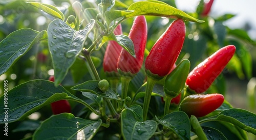 Pohon cabe dan buah  cabe yang merah 