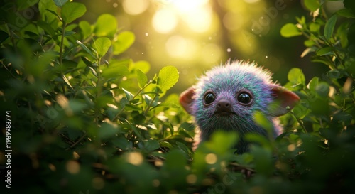 fantasy mystical creature animal in magical forest close up shot