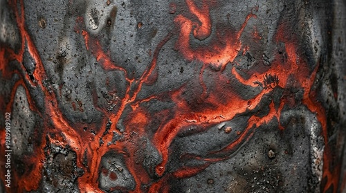 Abstract Ceramic Reduction Kiln Flame Flashed Copper Red Glaze Texture
