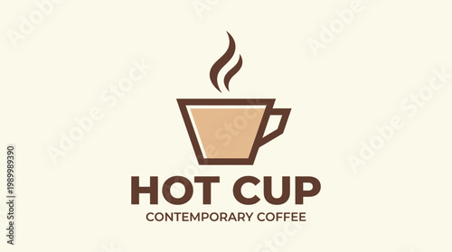 Modern Coffee Cup Logo Design.