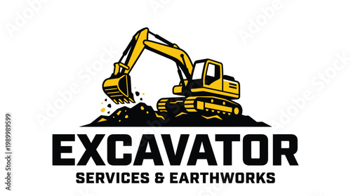 Excavator Services and Earthworks Logo Design.