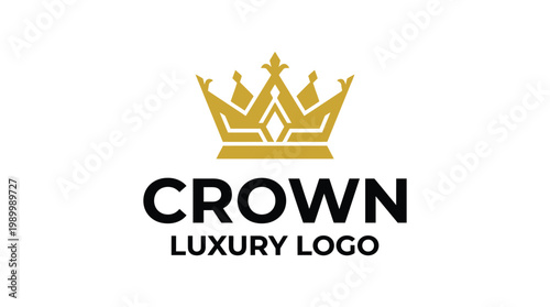 Golden Crown Luxury Logo Design.