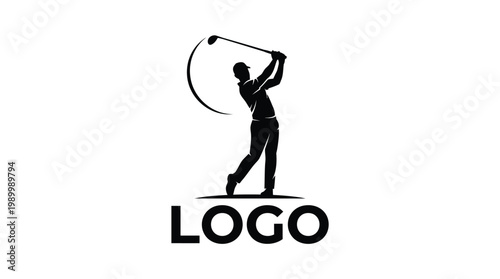 Silhouette of a Golfer Swinging a Club.
