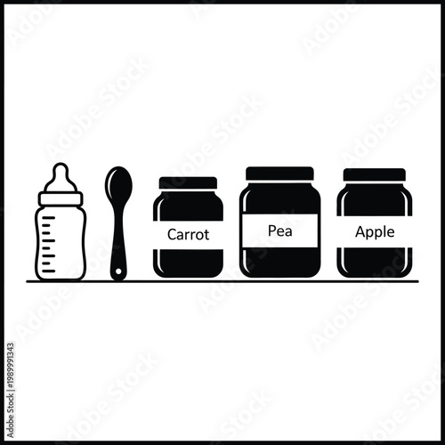Baby food and bottle baby bottle spoon baby food jars carrot
