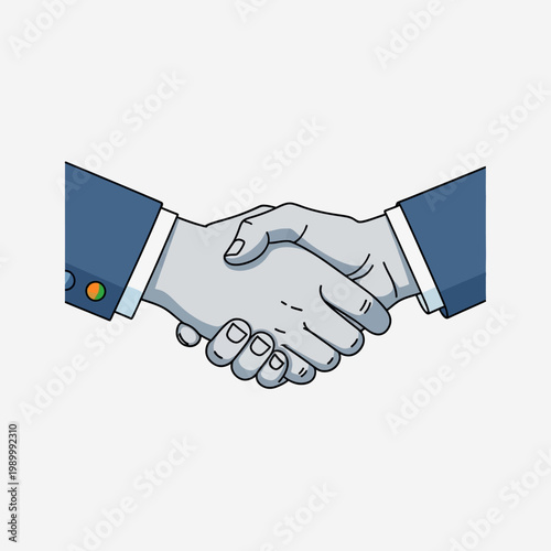 Handshake illustration symbolizing agreement, partnership, and successful business collaboration