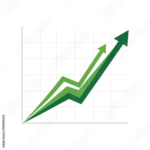 Illustrative upward trend graphic showcasing steady progress and successful business development with a positive financial outlook and market growth acceleration