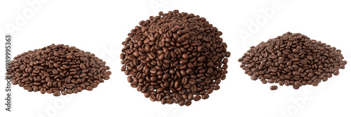 Roasted Coffee Beans Heap PNG, Aromatic Dark Espresso Clipart Illustration, Cafe Beverage Ingredient Graphic, Organic Morning Brew Design Element, Brown Caffeine Bean Art PNG