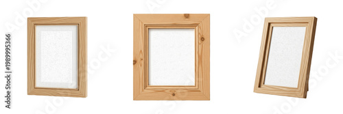 Square Wooden Picture Frame PNG, Minimalist Home Decor Clipart Illustration, Natural Wood Border Graphic, Interior Design Display Element, Rustic Photography Frame Art PNG