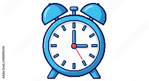 Blue Alarm Clock Icon Illustration, Simple Vector Graphic for Graphic Resources.