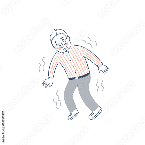 ふらふらして真っ直ぐ歩けないシニア男性