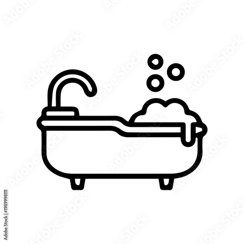 Soapy Bathtub Outline Art
