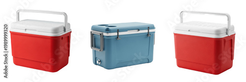 Schilderij op canvas Blue Portable Cooler Box PNG, Picnic Outdoor Camping Equipment Clipart, Ice Ches
