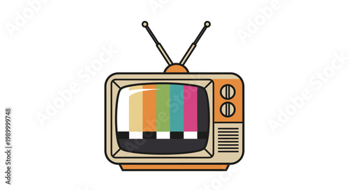 Retro television with test pattern screen.