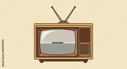 Vintage television set with antennae.