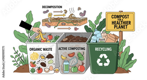 Composting and recycling waste management system.