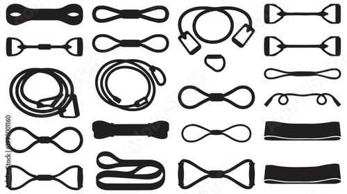 Collection of various black bow ties.