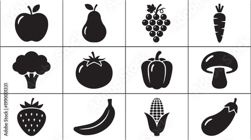 Variety of Fresh Fruit and Vegetables.