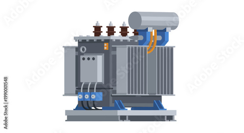 Industrial Power Transformer for Electrical Energy Distribution.