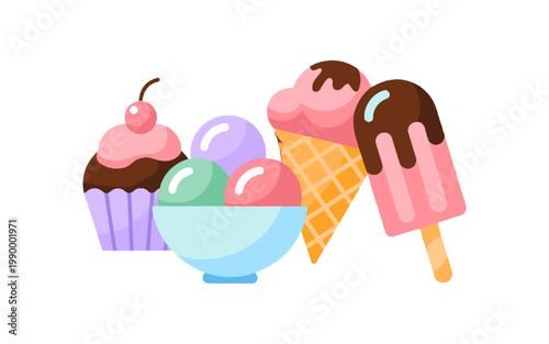 Delicious selection of colorful and tempting sweet treats.