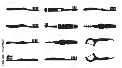 Toothbrushes in various shapes sizes.