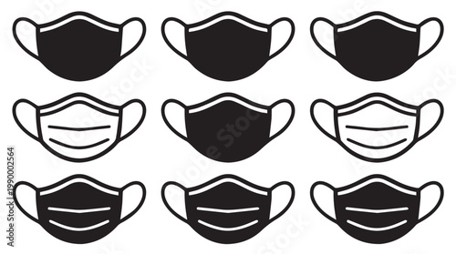 Collection of face masks for protection.