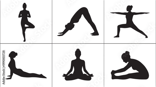 Yoga poses for flexibility and balance.